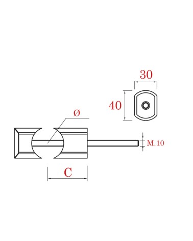 Soporte de Acero Inoxidable 316 Brillo y Satinado para Fijación de Poste Redondo