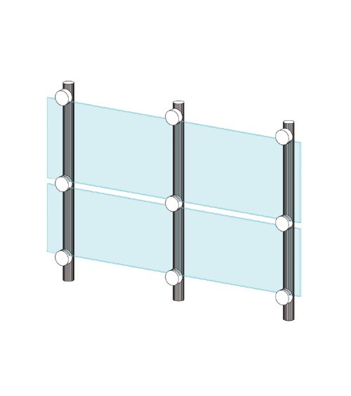 Pinza Redonda en Acero Inoxidable 316 Satinado Esquinera para Redondo 43 mm