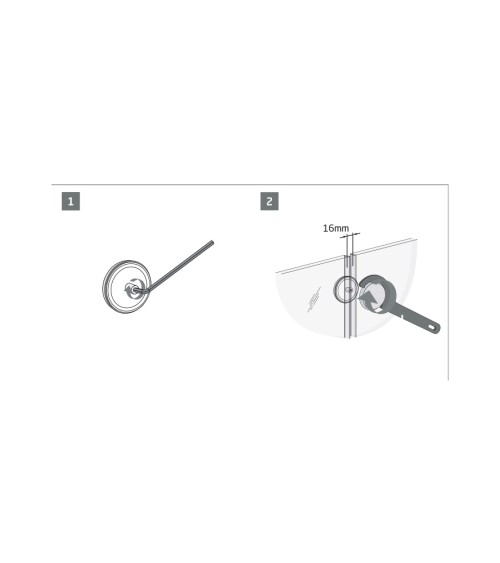 Pinza Redonda en Acero Inoxidable 316 Brillo y Satinado para Fijación de Cristales en Barandillas