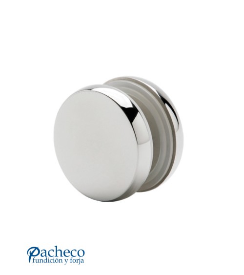 Pinza Redonda en Acero Inoxidable 316 Brillo y Satinado para Fijación de Cristales en Barandillas