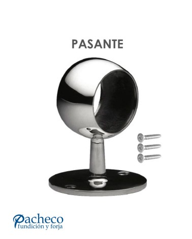 Soporte para Pasamanos Redondo y a Pared Pasante de Acero Inoxidable 316 Brillo y Satinado