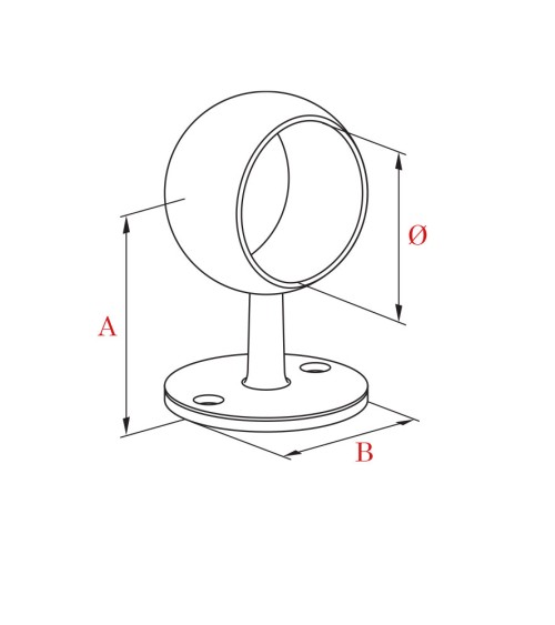 Soporte para Pasamanos Redondo y a Pared Pasante de Acero Inoxidable 316 Brillo y Satinado