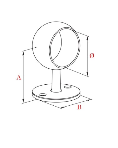 Soporte para Pasamanos Redondo y a Pared Pasante de Acero Inoxidable 316 Brillo y Satinado