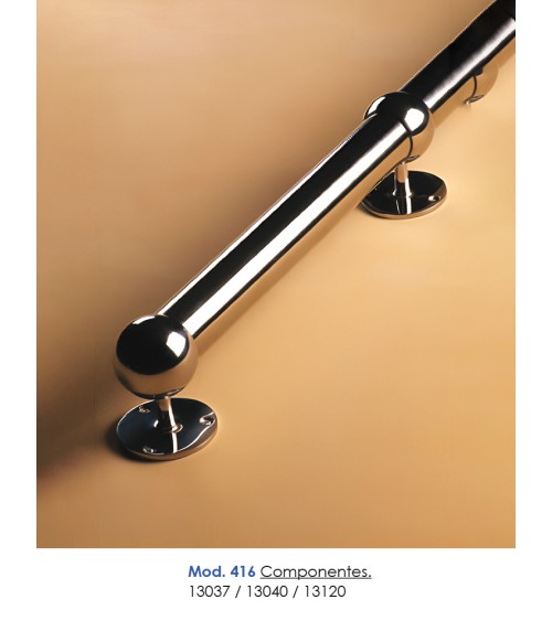 Soporte para Pasamanos Redondo y a Pared Pasante de Acero Inoxidable 316 Brillo y Satinado