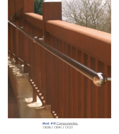 Soporte para Pasamanos Redondo y a Pared Pasante de Acero Inoxidable 316 Brillo y Satinado