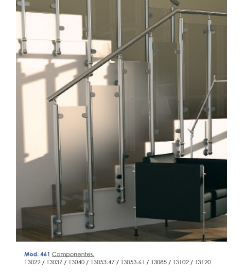 Soporte para Pasamanos Redondo y a Pared Ciego de Acero Inoxidable 316 Brillo y Satinado