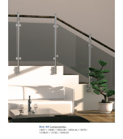 Soporte para Pasamanos Redondo y a Pared Ciego de Acero Inoxidable 316 Brillo y Satinado