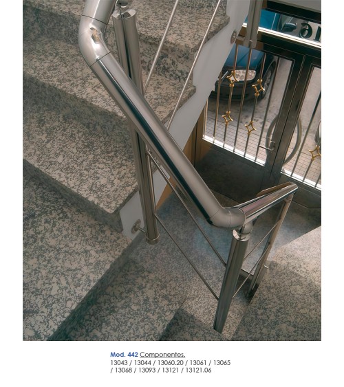 Soporte Cilíndrico para Pasamanos Redondo y a Pared Pasante de Acero Inoxidable 316 Brillo y Satinado