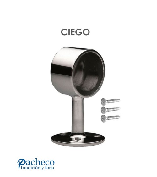 Soporte Cilíndrico para Pasamanos Redondo y a Pared Ciego de Acero Inoxidable 316 Brillo y Satinado