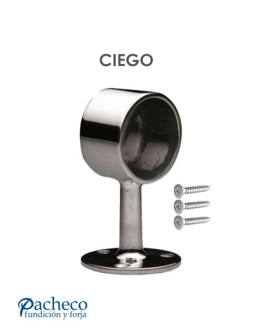 Soporte Cilíndrico para Pasamanos Redondo y a Pared Ciego de Acero Inoxidable 316 Brillo y Satinado