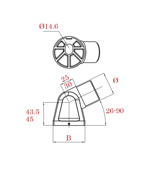Soporte Regulable para Pasamanos Redondo y Pared de Acero Inxoidable 316 Brillo y Satinado