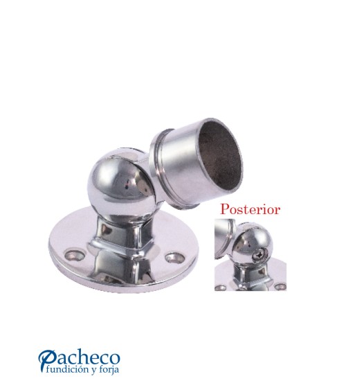 Soporte Regulable para Pasamanos Redondo y Pared con Base Redonda de Acero Inxoidable 316 Brillo y Satinado
