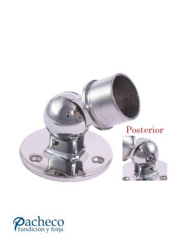 Soporte Regulable para Pasamanos Redondo y Pared con Base Redonda de Acero Inxoidable 316 Brillo y Satinado