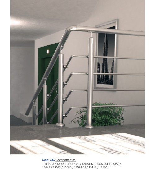 Soporte de Unión de Poste Redondo y Pasamanos Redondo de Acero Inoxidable 316 Brillo y Satinado