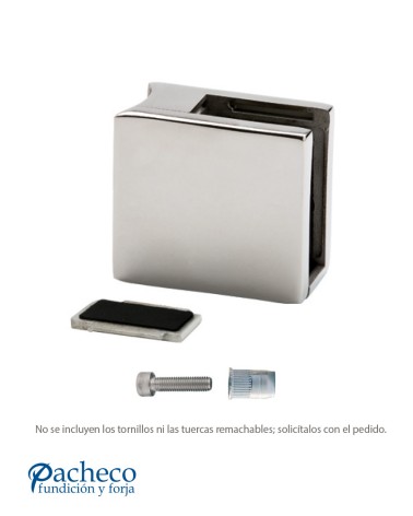 Pinza con Tope Intercambiable IZQ y DCHA en Acero Inoxidable 316 Brillo y Satinado para Redondo 43 mm