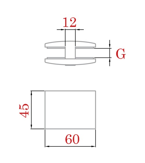 Pinza de Unión de Dos Cristales de Acero Inoxidable 316 Brillo y Satinado