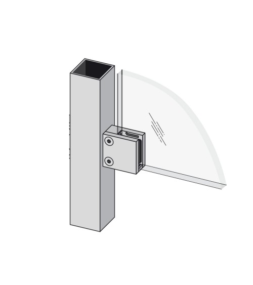 Pinza Inferior de Acero Inoxidable 316 Brillo y Satinado con Tapa para Cuadrado