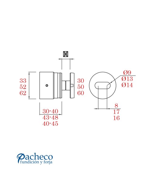 Pinza de Botón de Acero Inoxidable 316 Brillo y Satinado para Fijación Directa de Cristal de 8 a 31 mm