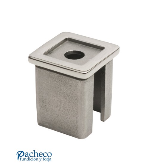 Casquillo Empotrable para Poste Cuadrado de Acero Inoxidable 316 Brillo y Satinado
