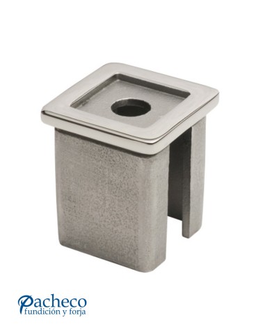 Casquillo Empotrable para Poste Cuadrado de Acero Inoxidable 316 Brillo y Satinado