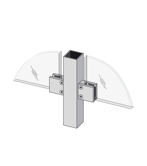 Pinza Inferior de Acero Inoxidable 316 Brillo y Satinado con Tapa para Cuadrado