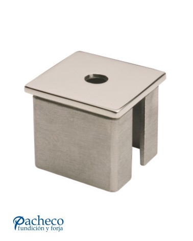 Tapón Superior de Unión para Pasamanos Cuadrado de Acero Inoxidable 316 Brillo y Satinado