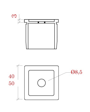 Tapón Superior de Unión para Pasamanos Cuadrado de Acero Inoxidable 316 Brillo y Satinado