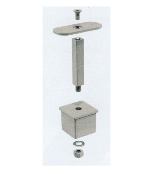 Tapón Superior de Unión para Pasamanos Cuadrado de Acero Inoxidable 316 Brillo y Satinado