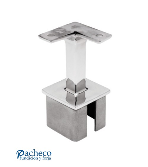Soporte en Esquina para unión de Poste y Pasamanos Cuadrado de Acero Inoxidable 316 Brillo y Satinado