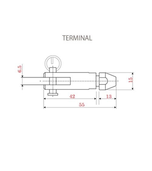 Terminal de Acero Inoxidable Apriete Rápido Horquilla para Cable 5 mm Diámetro