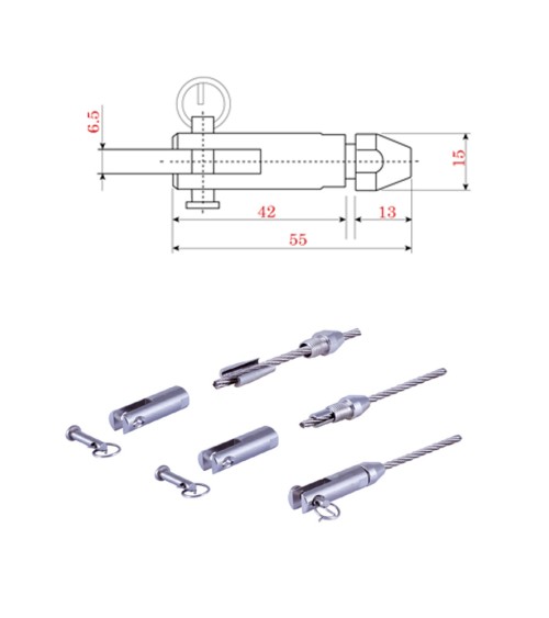 Terminal de Acero Inoxidable Apriete Rápido Horquilla para Cable 5 mm Diámetro
