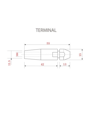 Terminal de Acero Inoxidable Apriete Rápido Rosca Interna IZQ y DCHA para Cable 5 mm Diámetro