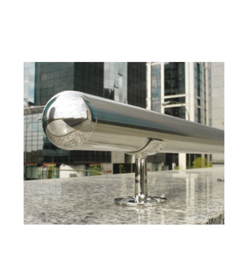 Soporte de Pasamanos Redondo con Base Redonda de Acero Inoxidable 316 Brillo y Satinado