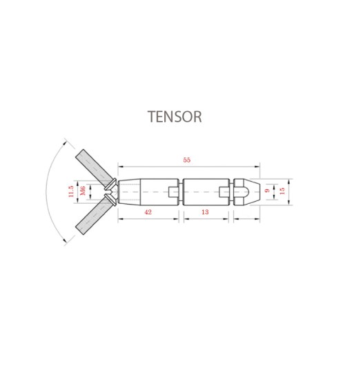 Tensor de Acero Inoxidable Apriete Rápido Regulable y Articulado para Cable de 5 mm Diámetro