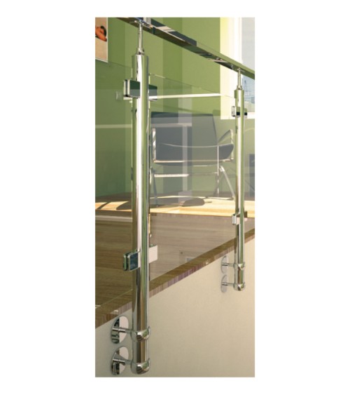 Soporte para Pasamanos Redondo y a Pared Pasante de Acero Inoxidable 316 Brillo y Satinado