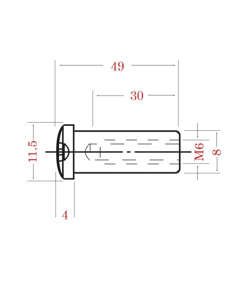 Terminal de Acero Inoxidable Rosca Interna M6