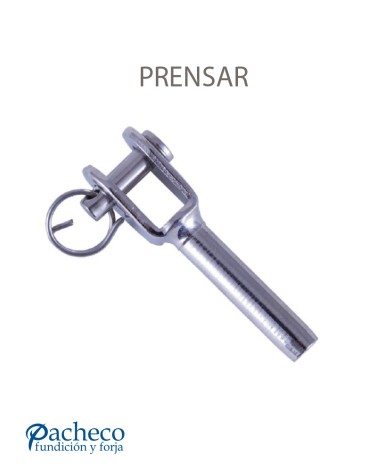 Terminal a Presión Horquilla de Acero Inoxidable Agujero Interno para Cable 5 mm Diámetro