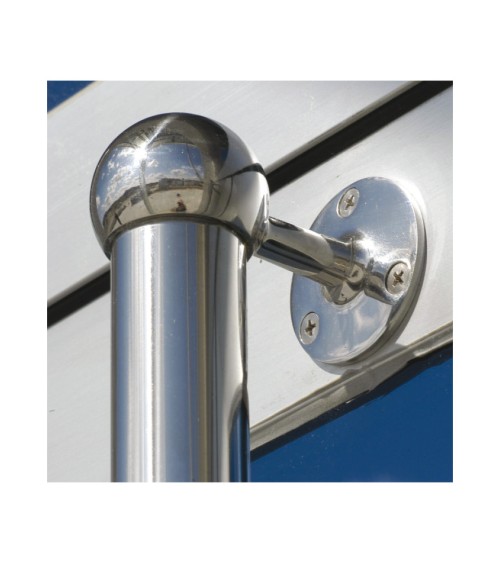 Soporte para Pasamanos Redondo y a Pared Ciego de Acero Inoxidable 316 Brillo y Satinado