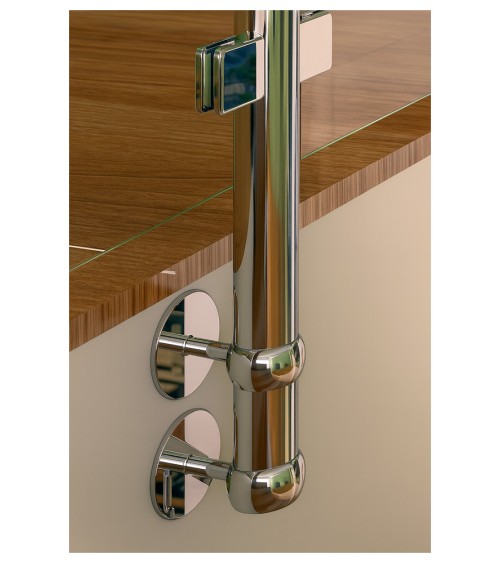 Soporte para Pasamanos Redondo y a Pared Pasante de Acero Inoxidable 316 Brillo y Satinado