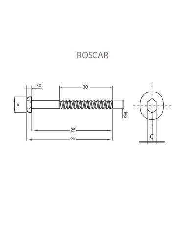 Terminal de Acero Inoxidable Roscado M6 IZQ y DCHA