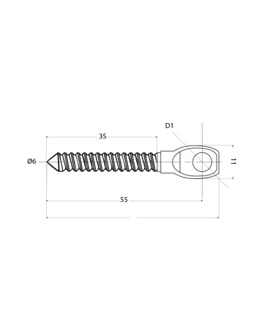 Terminal de Anclaje de Acero Inoxidable Centrado Roscado