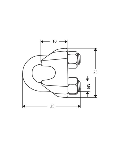 Sujetacable DIN-741 de Acero Inoxidable para Fijación de Cables de Acero