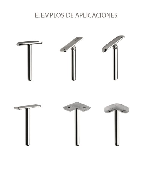 Placa de Unión Curva para empalme de Barandilla de Acero Inoxidable 316 Brillo y Satinado