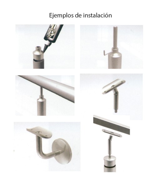 Placa de Unión Curva para empalme de Barandilla de Acero Inoxidable 316 Brillo y Satinado