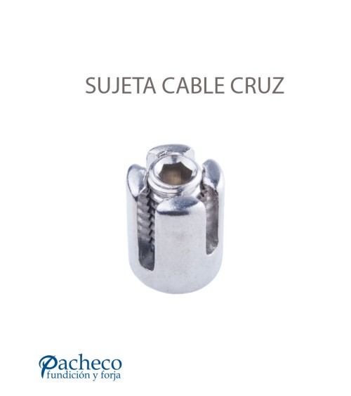 Sujetacable en Cruz DIN de Acero Inoxidable para Unión de Cables 5 mm Diámetro