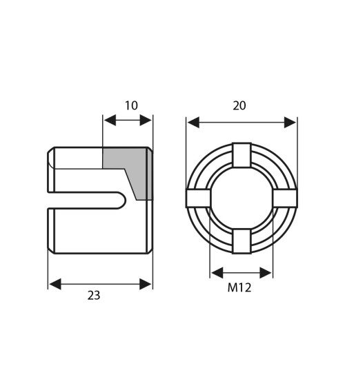 Sujetacable en Cruz DIN de Acero Inoxidable para Unión de Cables 5 mm Diámetro
