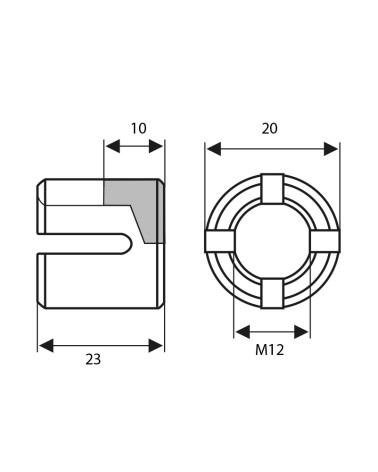 Sujetacable en Cruz DIN de Acero Inoxidable para Unión de Cables 5 mm Diámetro