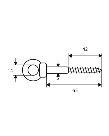Hembrilla con Tirafondo de Acero Inoxidable