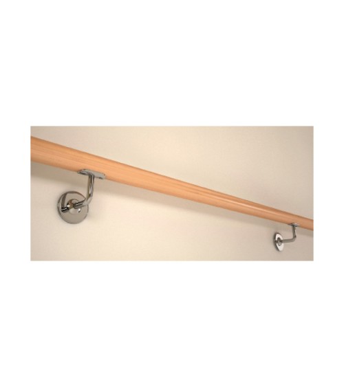 Soporte para Poste Redondo y M8 a Pared de Acero Inoxidable 316 Brillo y Satinado