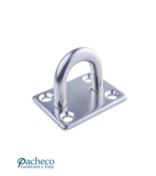 Placa con Asa de Amarre de Acero Inoxidable para Fijación a Superficie